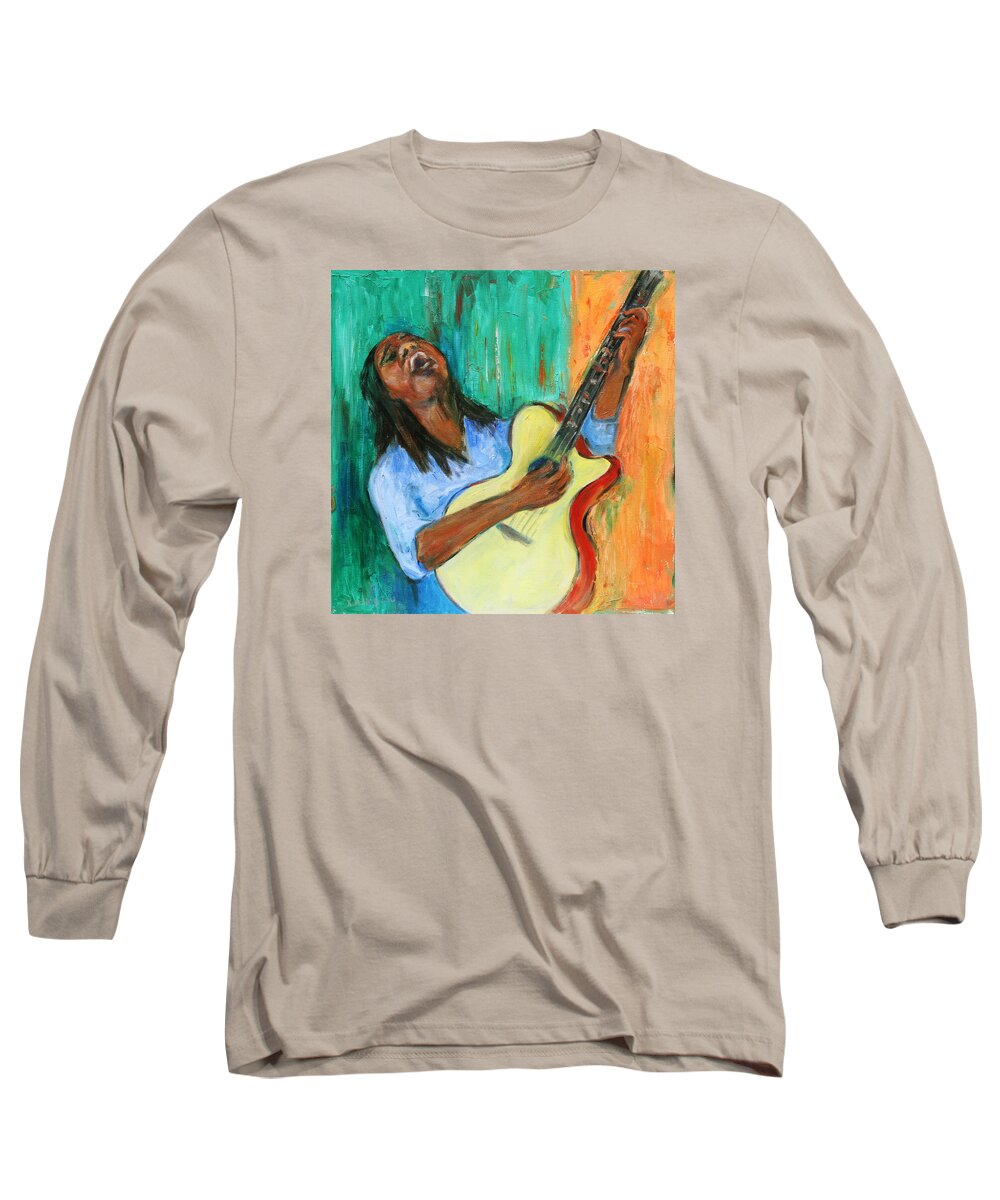 Figurative Long Sleeve T-Shirt featuring the painting Main Stage I by Xueling Zou