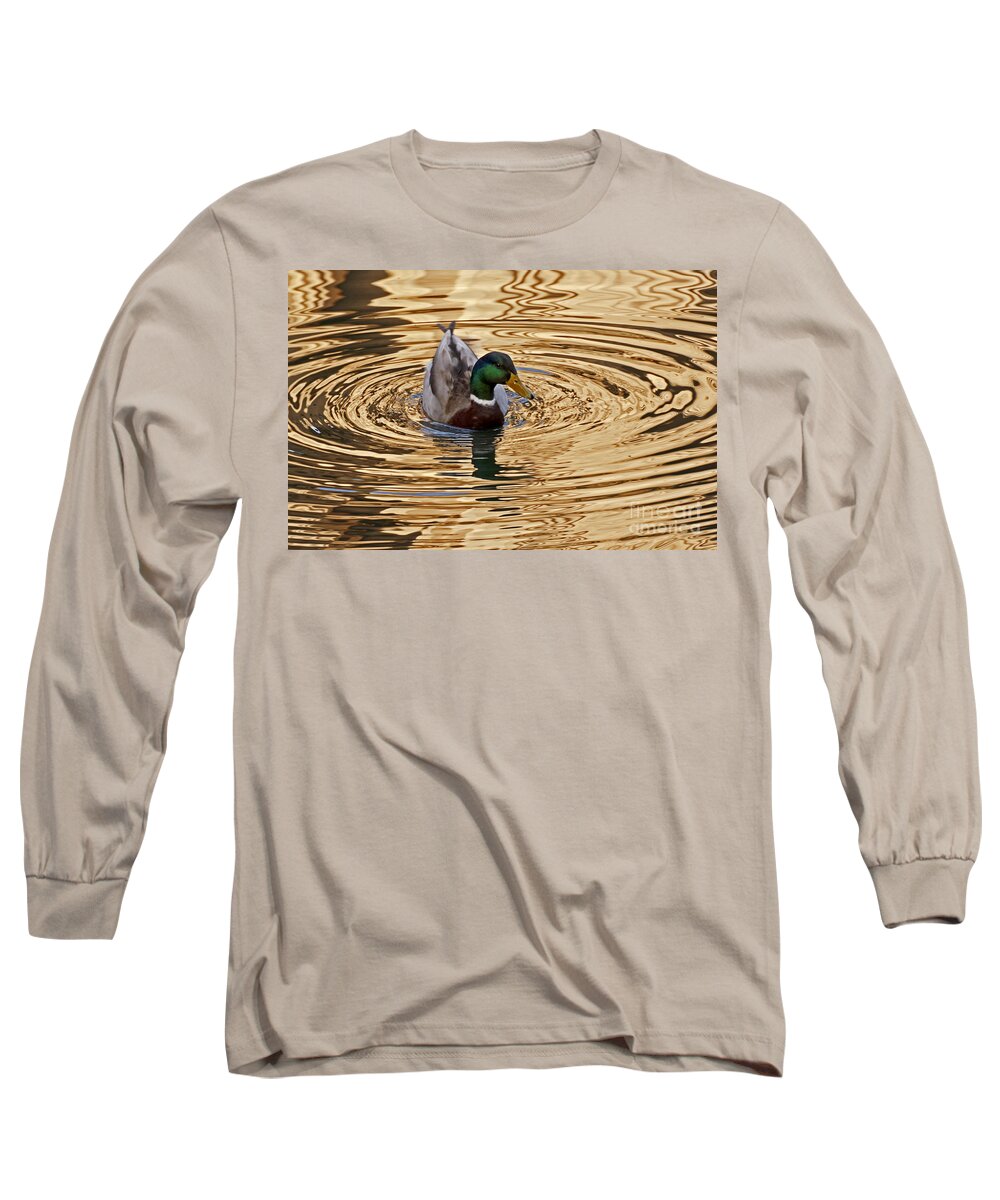 Kate Brown Long Sleeve T-Shirt featuring the photograph On Golden Pond by Kate Brown