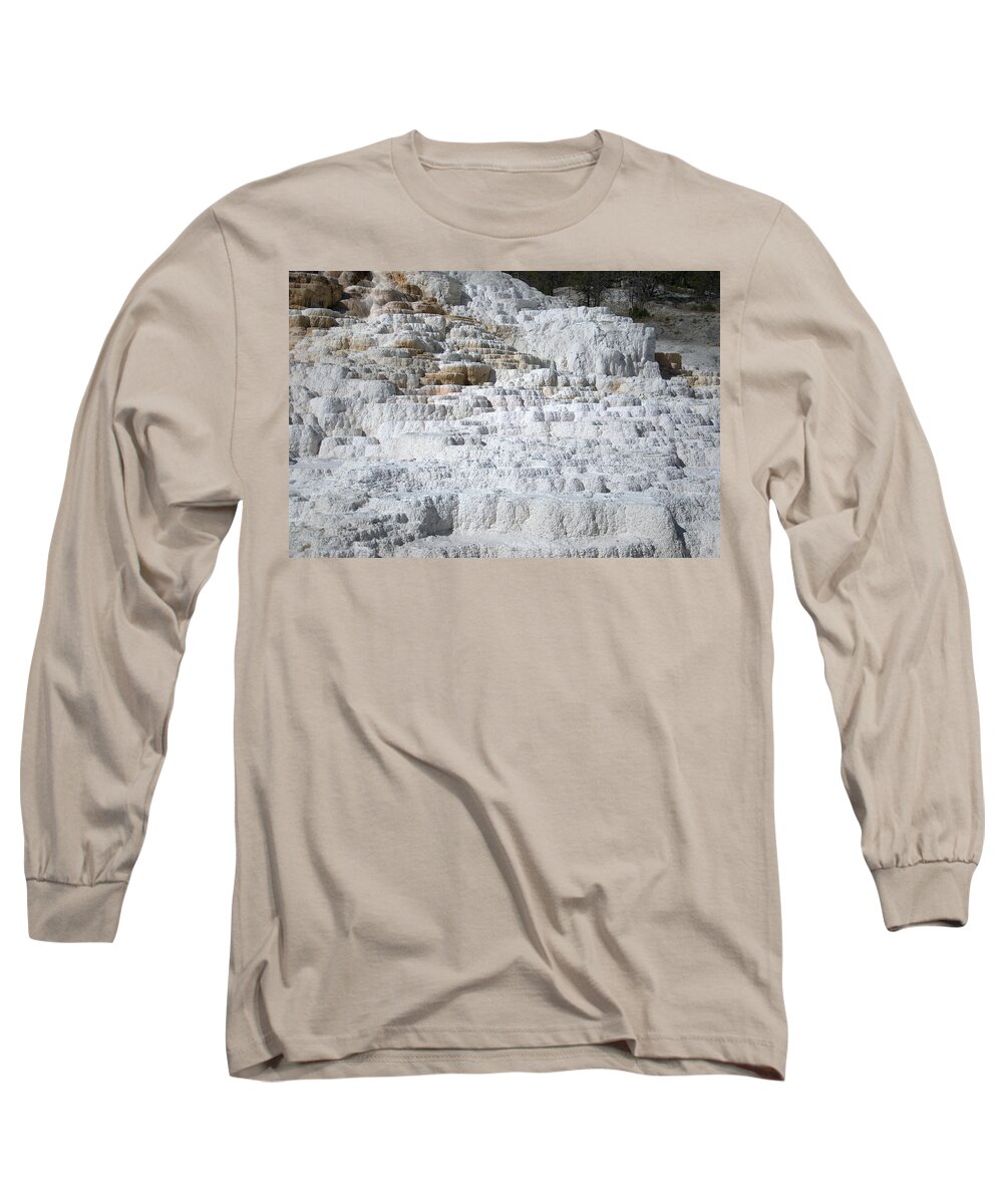 White Long Sleeve T-Shirt featuring the photograph Mammoth Hotsprings 3 by Frank Madia