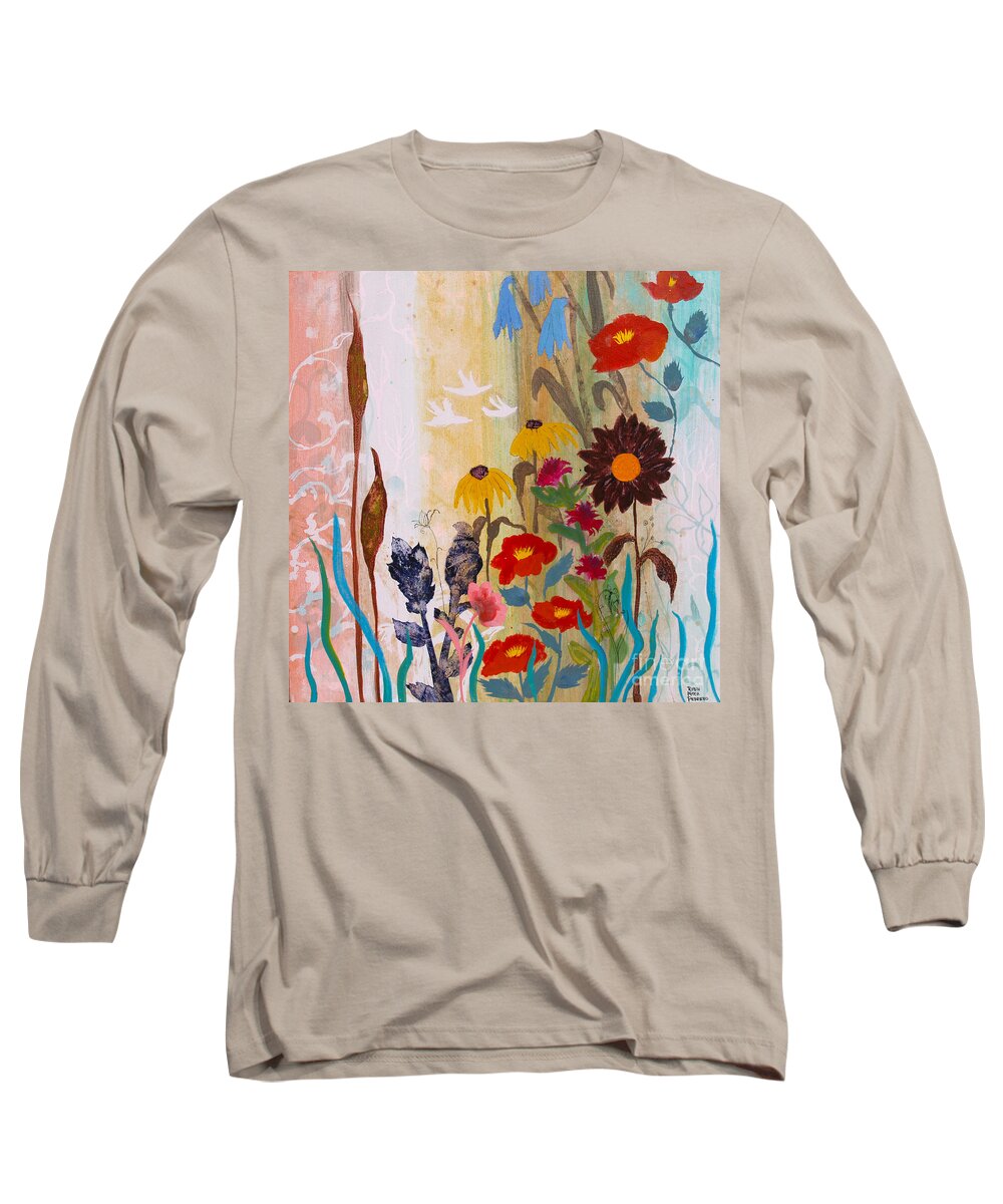 May Long Sleeve T-Shirt featuring the painting May Melody by Robin Pedrero