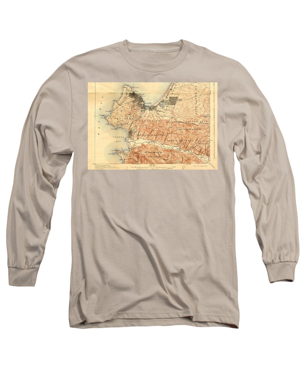 Monterey Long Sleeve T-Shirt featuring the photograph Monterey and Carmel Valley Monterey Peninsula California 1912 by Monterey County Historical Society