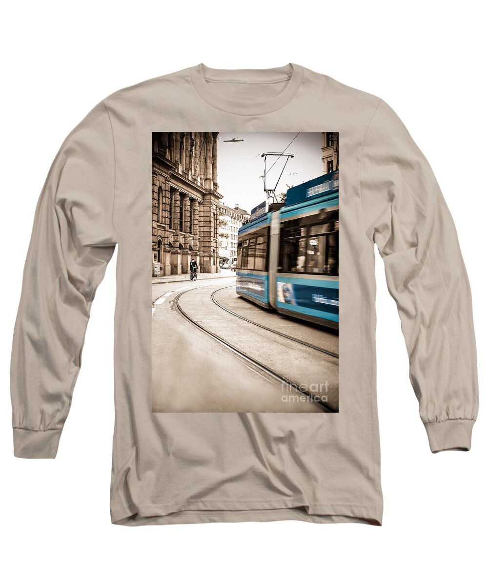 Ancient Long Sleeve T-Shirt featuring the photograph Munich city traffic by Hannes Cmarits