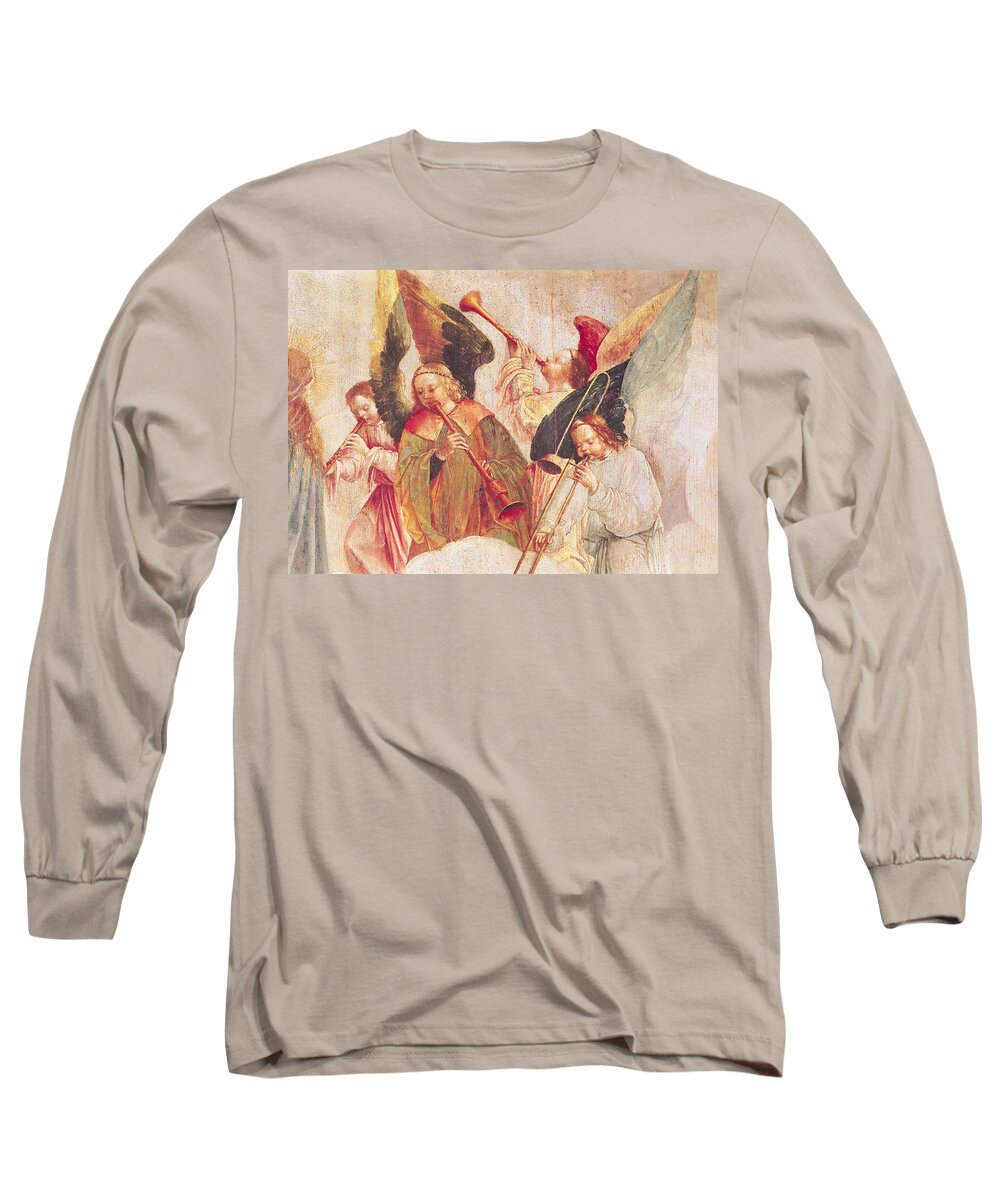 Angel Long Sleeve T-Shirt featuring the painting Musical Angels, Detail From The Assumption Of The Virgin by Taborda Vlame Frey Carlos