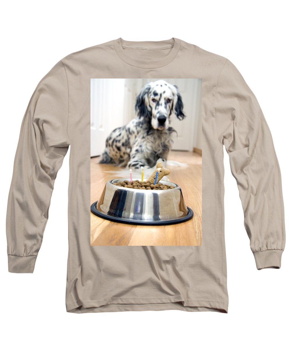 Dog Long Sleeve T-Shirt featuring the photograph My best friend's birthday by Alexey Stiop