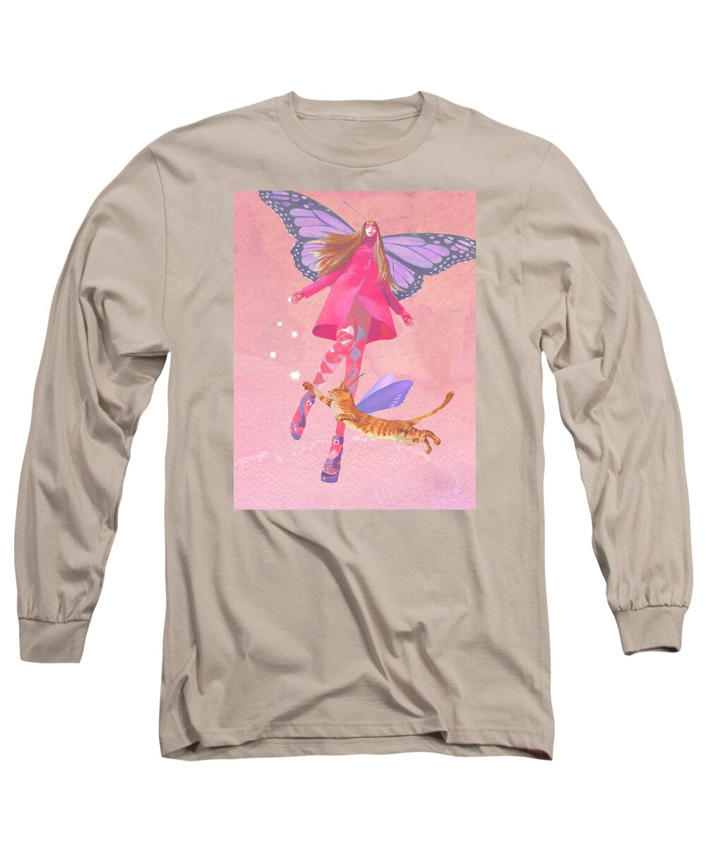 Sky Long Sleeve T-Shirt featuring the painting My Colored Dreams by Victoria Fomina