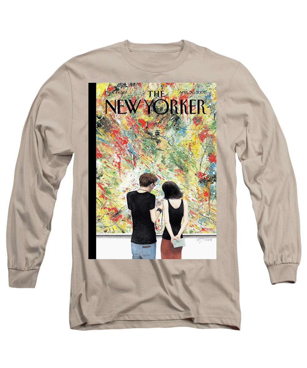 123907 Harry Bliss Long Sleeve T-Shirt featuring the painting Paint By Pixels by Harry Bliss