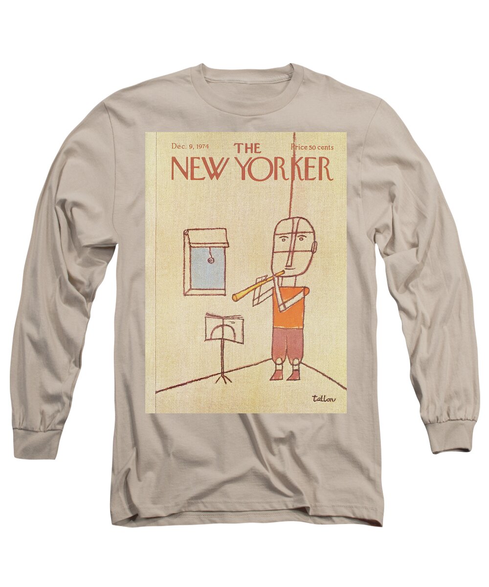 Music Long Sleeve T-Shirt featuring the painting New Yorker December 9th, 1974 by Robert Tallon