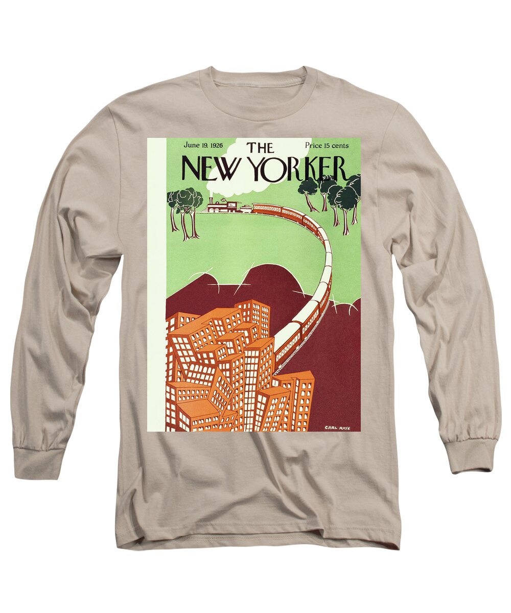 Illustration Long Sleeve T-Shirt featuring the painting New Yorker June 19 1926 by Carl Rose