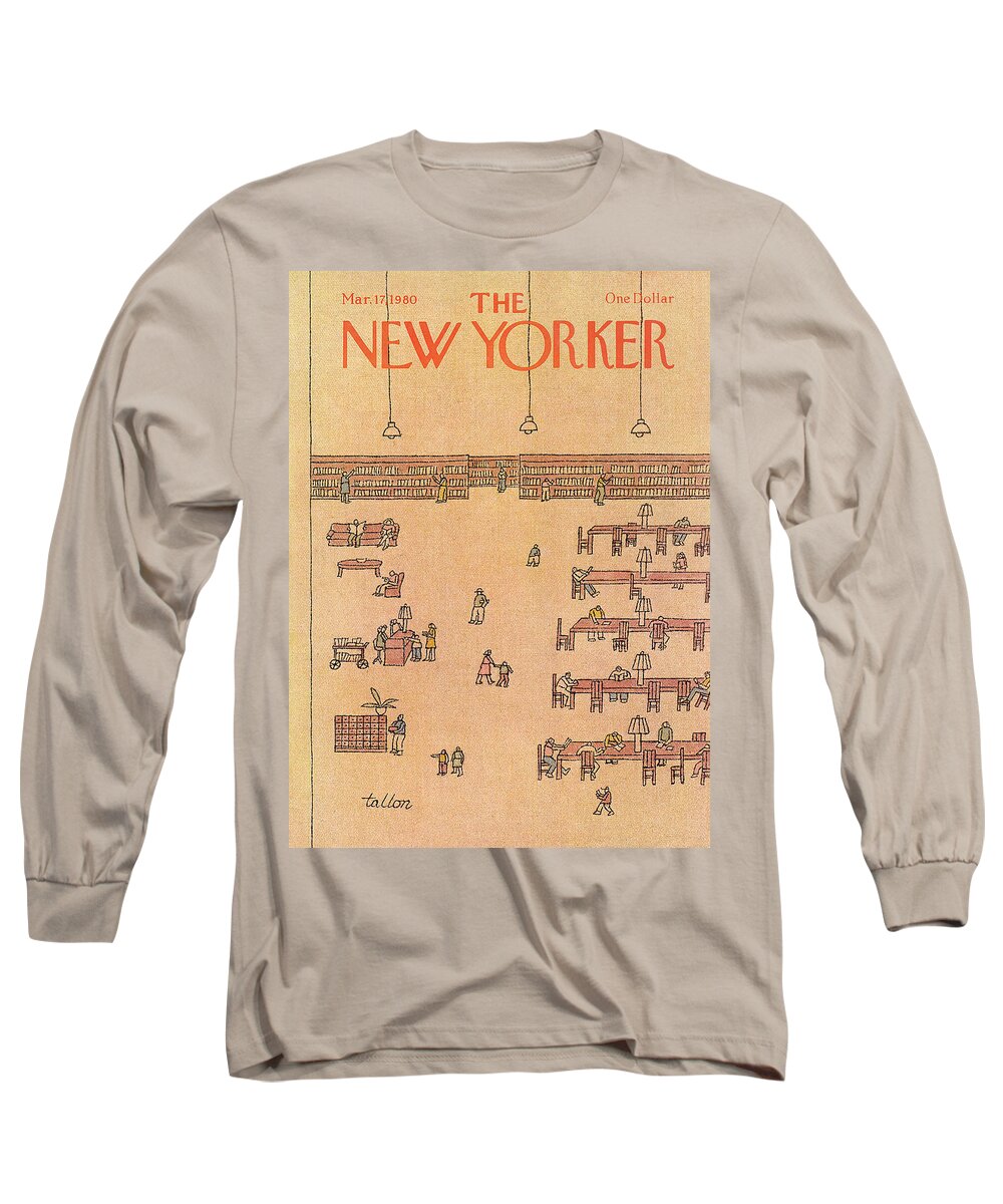 
Read Reading Library Study School Learn Learning Book Books Education Quiet Public Robert Tallon Rtl Robert Tallon Rtl Bodinsok Rtl Artkey 50472 Long Sleeve T-Shirt featuring the painting New Yorker March 17th, 1980 by Robert Tallon