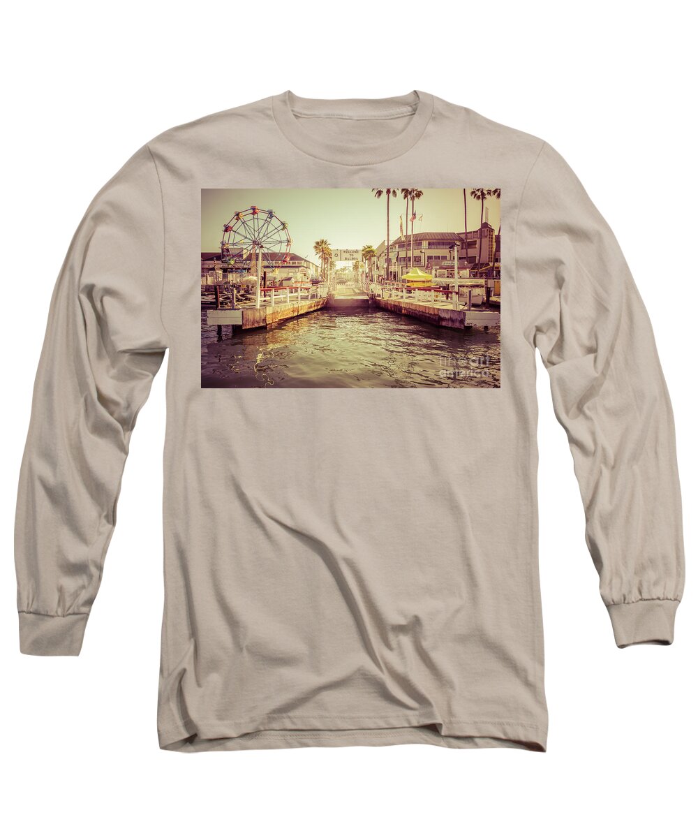 America Long Sleeve T-Shirt featuring the photograph Newport Beach Balboa Island Ferry Dock Photo by Paul Velgos