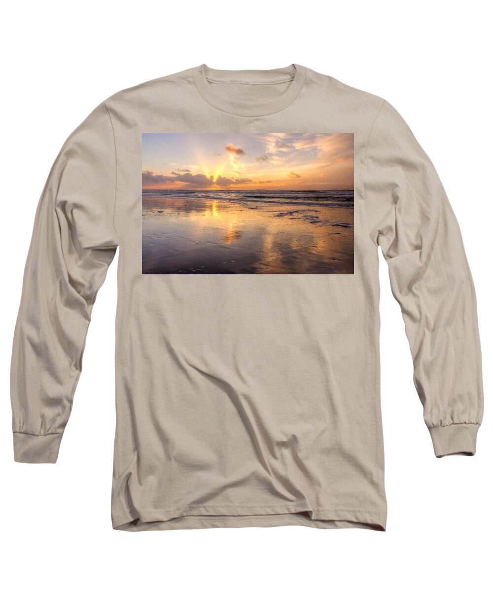 Water Long Sleeve T-Shirt featuring the photograph Nye Beach Sunset 0075 by Kristina Rinell
