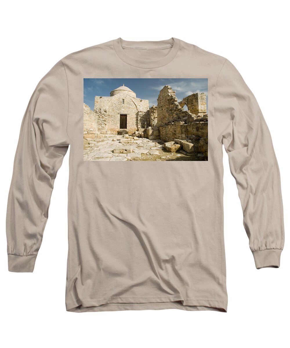 Cyprus Long Sleeve T-Shirt featuring the photograph Old Church Anogyra by Jeremy Voisey
