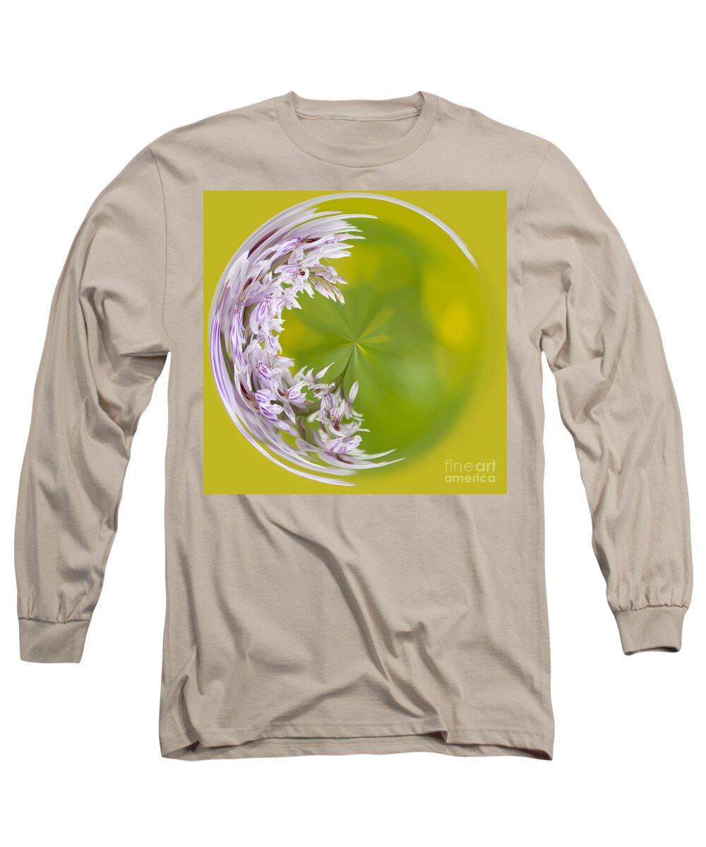 Anne Gilbert Long Sleeve T-Shirt featuring the photograph Orchid Moon by Anne Gilbert