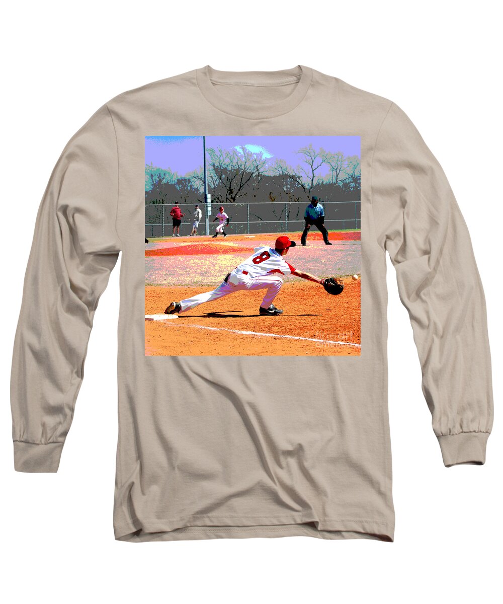 Baseball Long Sleeve T-Shirt featuring the photograph Out by Linda Cox