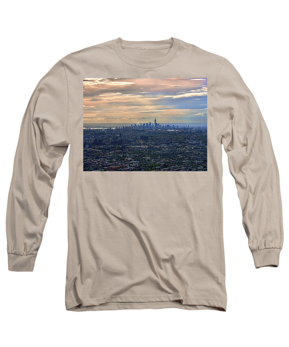 Nyc Skyline Long Sleeve T-Shirt featuring the photograph Over East New York by S Paul Sahm