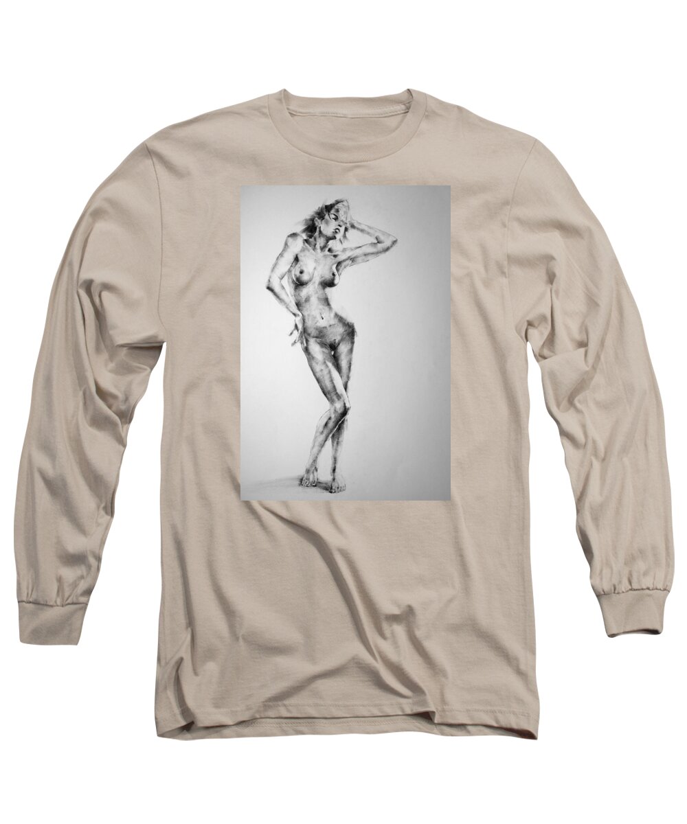 Erotic Long Sleeve T-Shirt featuring the drawing Page 10 by Dimitar Hristov
