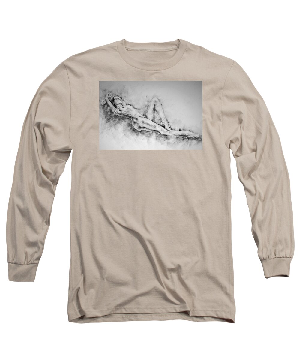 Erotic Long Sleeve T-Shirt featuring the drawing Page 15 by Dimitar Hristov