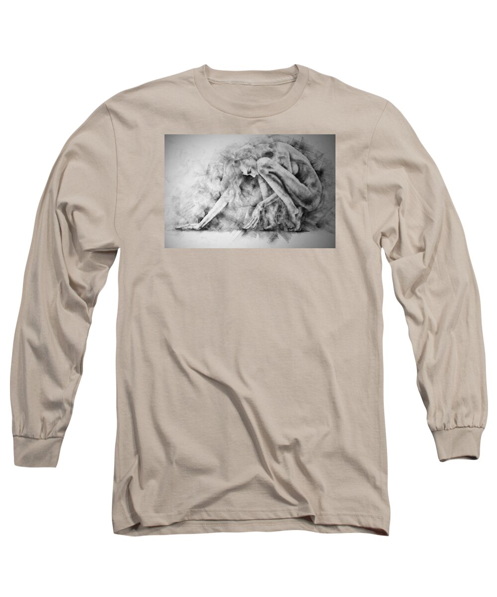Erotic Long Sleeve T-Shirt featuring the drawing Page 5 by Dimitar Hristov