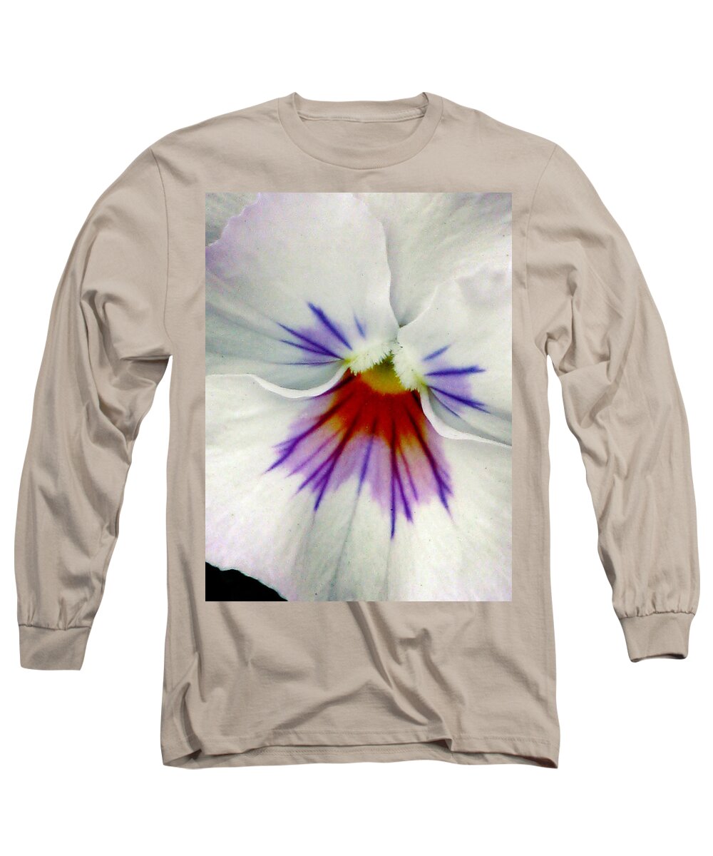 Pansy Long Sleeve T-Shirt featuring the photograph Pansy Flower 11 by Pamela Critchlow
