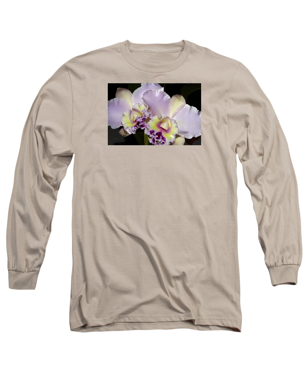 Orchid Long Sleeve T-Shirt featuring the photograph Peace And Love by Phyllis Denton