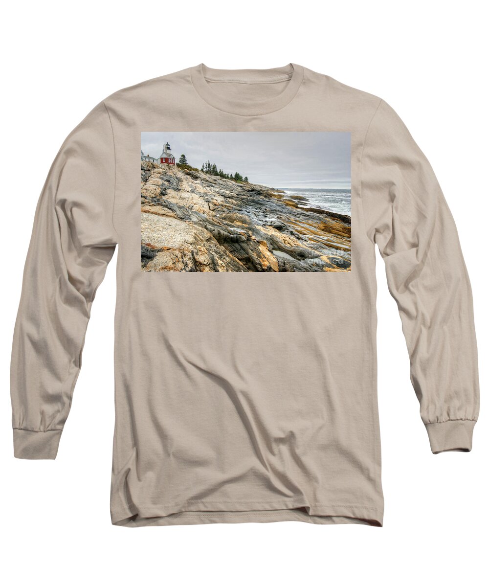 Pemaquid Long Sleeve T-Shirt featuring the photograph Pemaquid Point Lighthouse by David Birchall