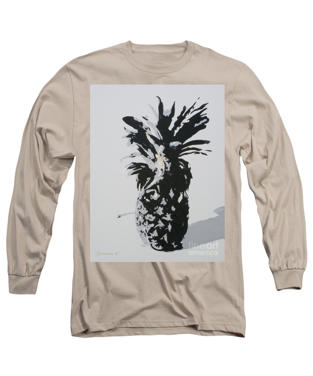 Pineapple Long Sleeve T-Shirt featuring the painting Pineapple by Katharina Bruenen