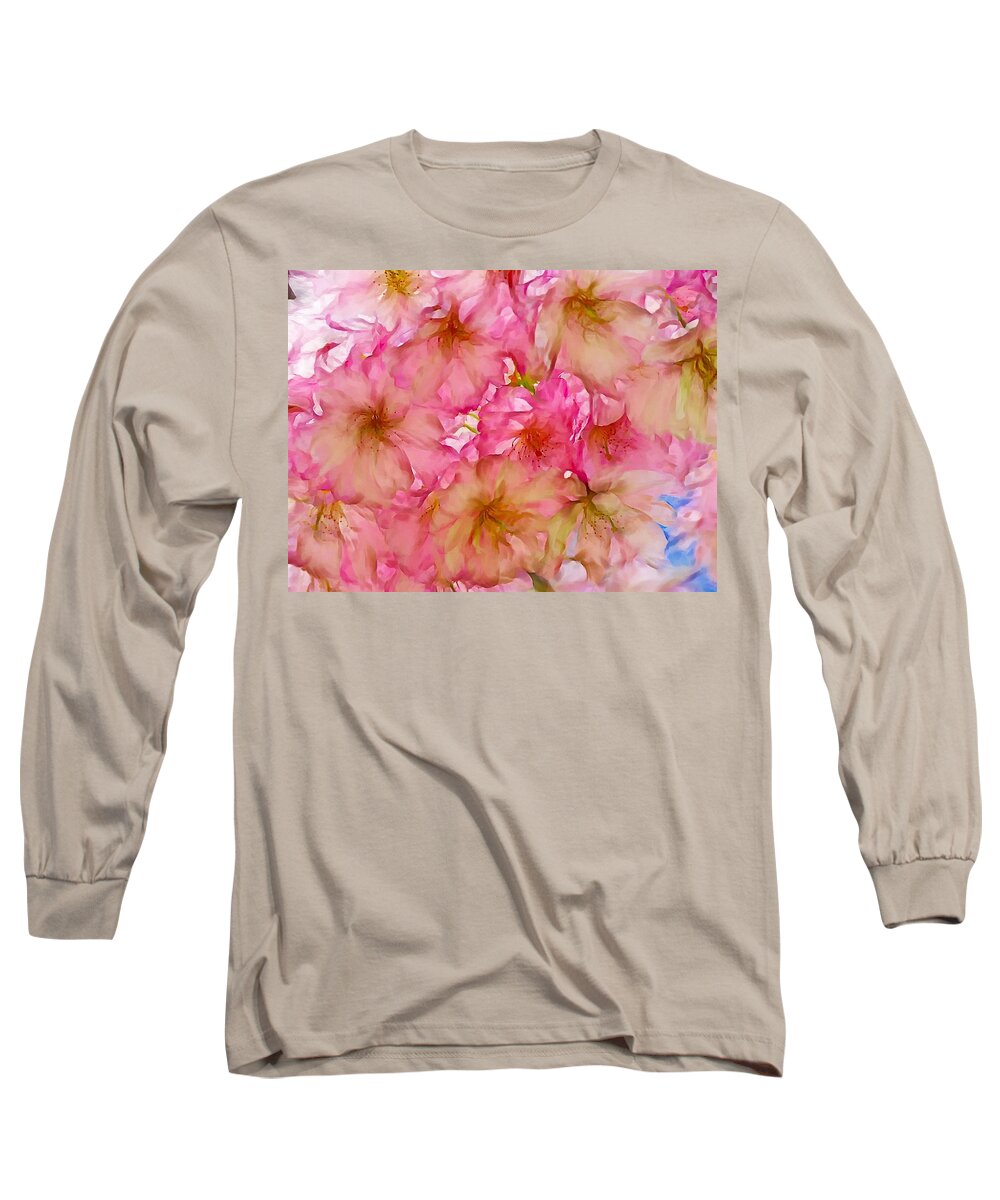 Pink Blossom Long Sleeve T-Shirt featuring the digital art Pink Blossom by Lilia S