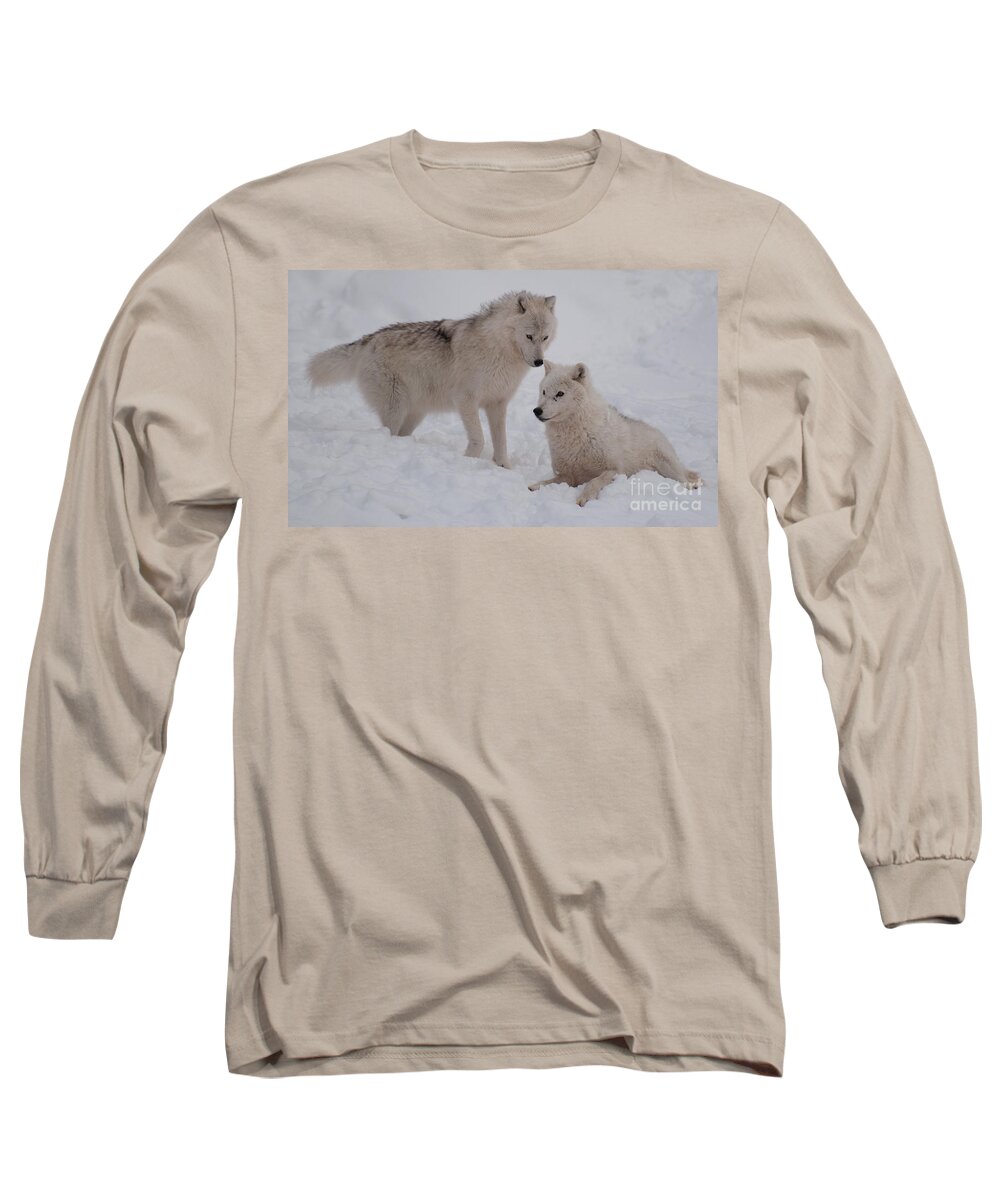 Arctic Wolf Long Sleeve T-Shirt featuring the photograph Play Time by Bianca Nadeau