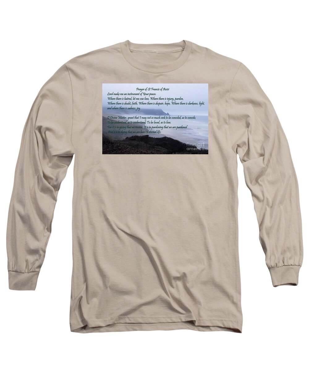 #catholcartgallery Long Sleeve T-Shirt featuring the photograph Prayer of St Francis of Assisi by Sharon Elliott