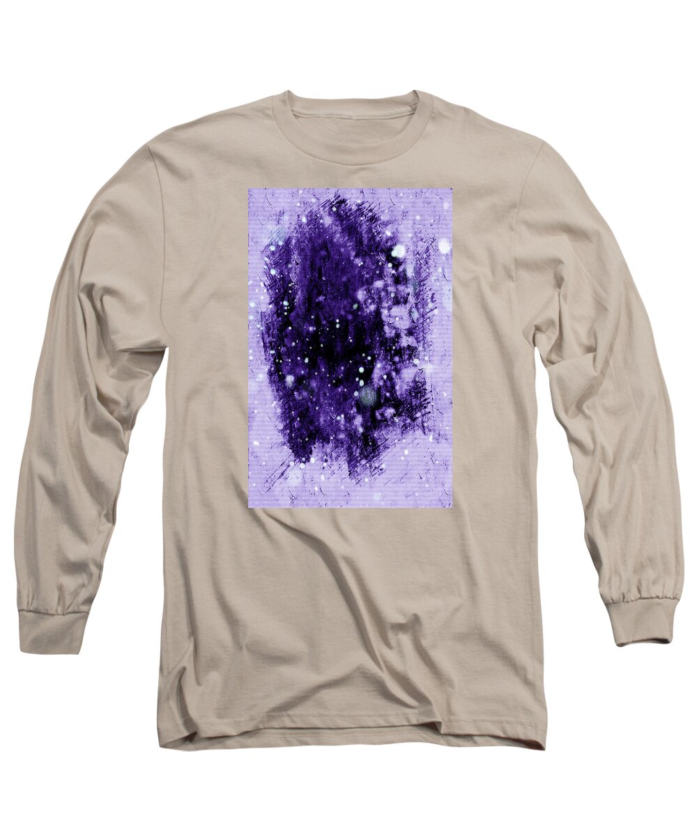 Interior Long Sleeve T-Shirt featuring the painting Purple Impression by Xueyin Chen