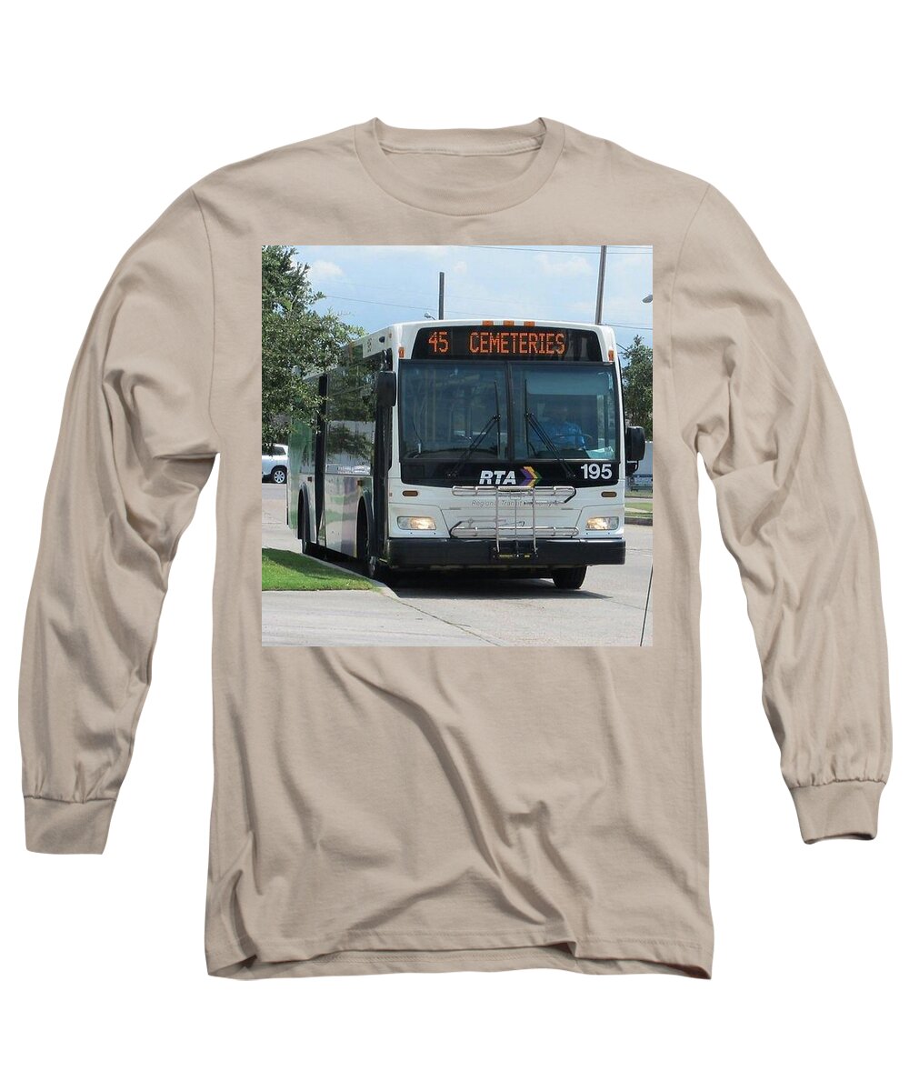 New Orleans Long Sleeve T-Shirt featuring the photograph Cemeteries - Rapid Transit Authority - New Orleans LA by Deborah Lacoste