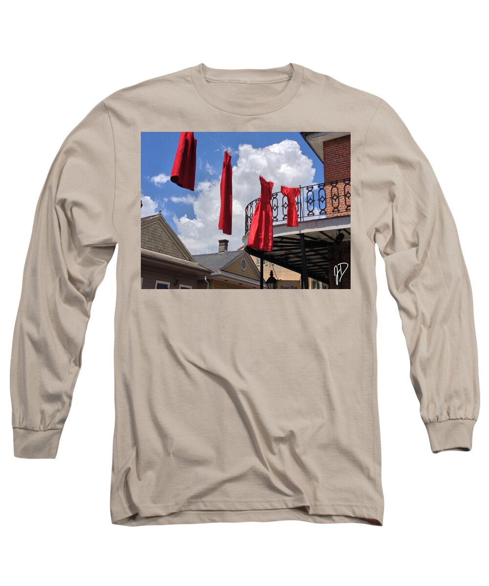 Red Long Sleeve T-Shirt featuring the photograph Red Dress Lineup by John Duplantis