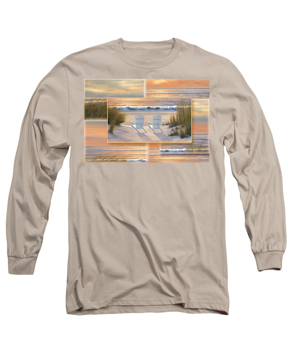 Sunset Long Sleeve T-Shirt featuring the painting Relocated - Paradise Sunset by Diane Romanello