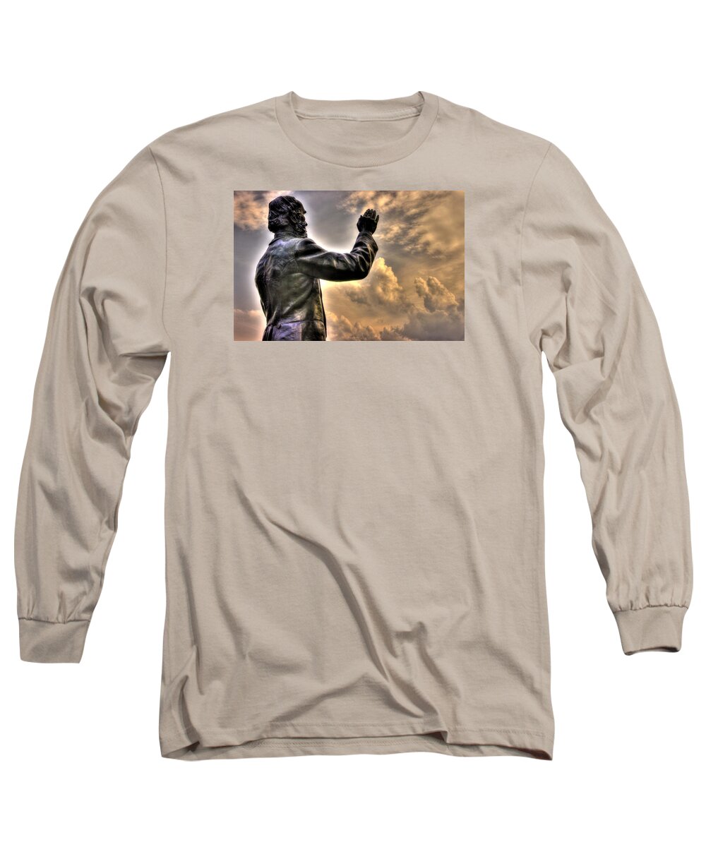 Civil War Long Sleeve T-Shirt featuring the photograph Rev. Father William E. Corby C S C - Blessing the Troops of the 88th New York Infantry Irish Brigade by Michael Mazaika