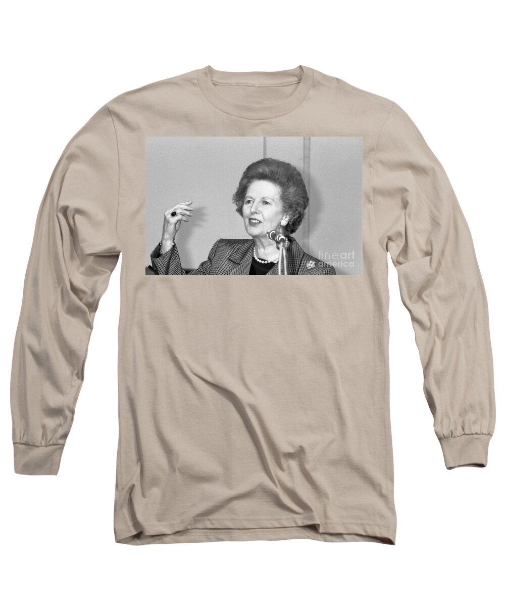 Margaret Long Sleeve T-Shirt featuring the photograph Rt.Hon. Margaret Thatcher by David Fowler
