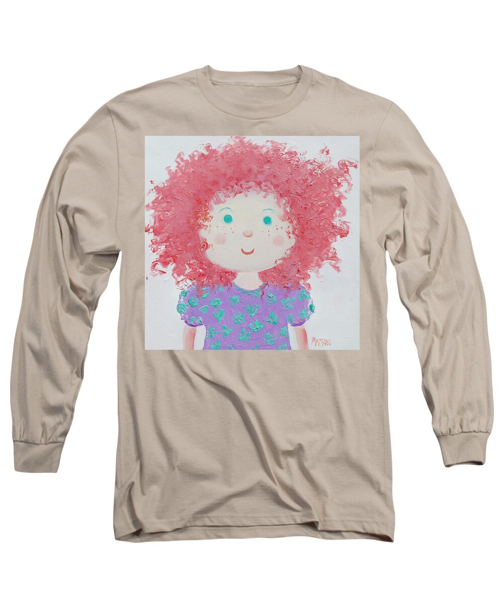 Rag Doll Long Sleeve T-Shirt featuring the painting Ruby by Jan Matson