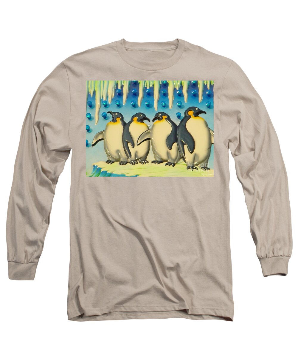 Landscape Long Sleeve T-Shirt featuring the photograph Seaside Funtown Penguins by Lyric Lucas