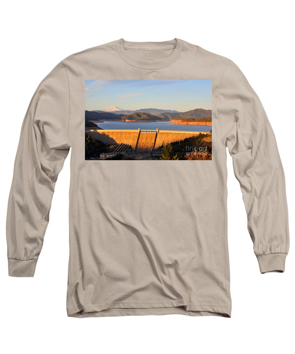 Shasta Long Sleeve T-Shirt featuring the photograph Shasta Lake Dam - California by Gary Whitton