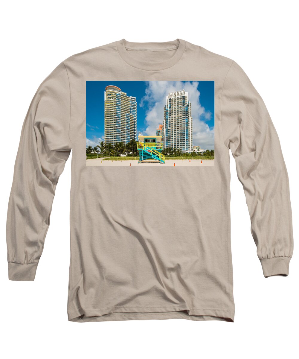 Architecture Long Sleeve T-Shirt featuring the photograph South Beach Living by Raul Rodriguez