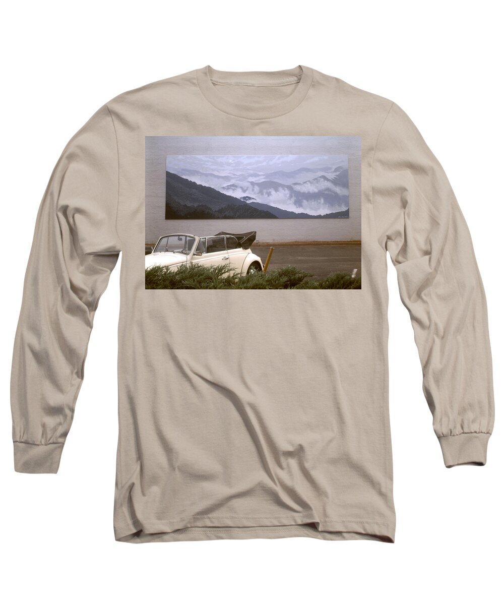 Mural Long Sleeve T-Shirt featuring the painting Spirit of the Air shown with car by Blue Sky