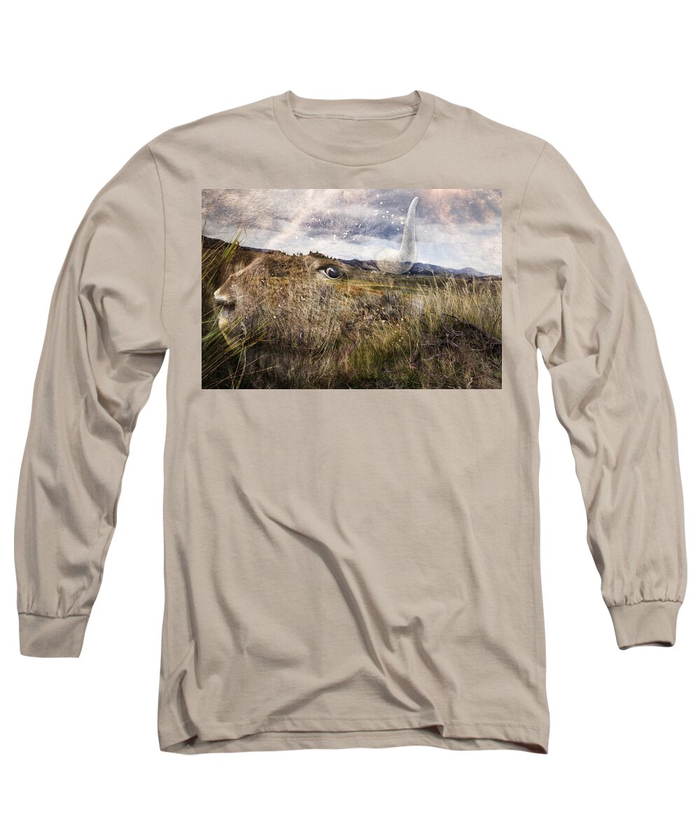 Buffalo Long Sleeve T-Shirt featuring the photograph Spirit of the Past by Belinda Greb