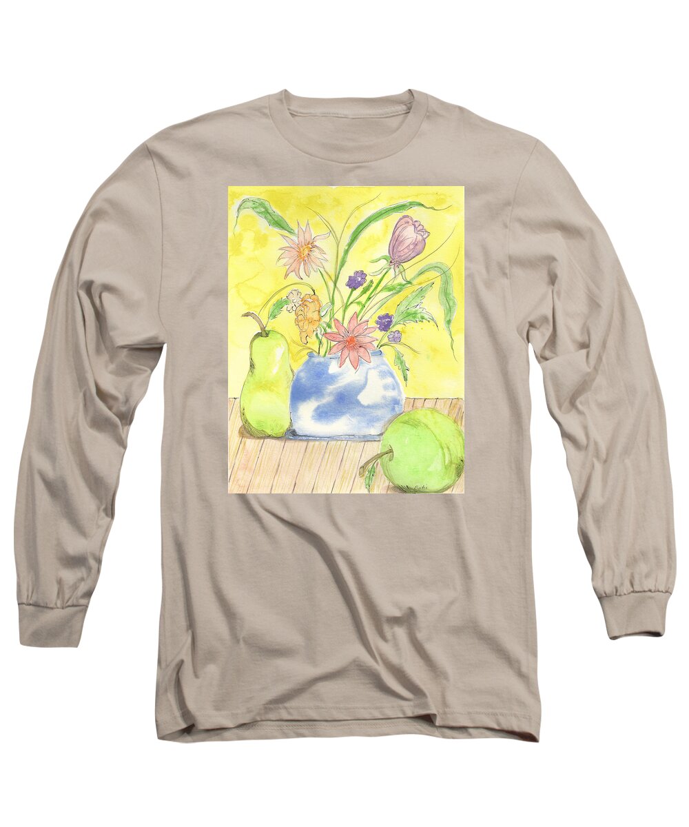 Watercolor Long Sleeve T-Shirt featuring the painting Spring Bouquet by Bertie Edwards