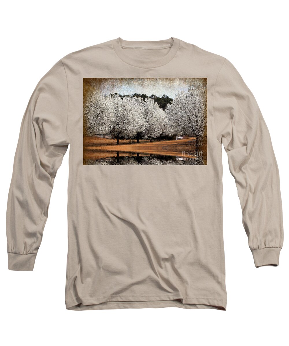 Flowers Long Sleeve T-Shirt featuring the photograph Spring Pear Blossoms by Kathy Baccari