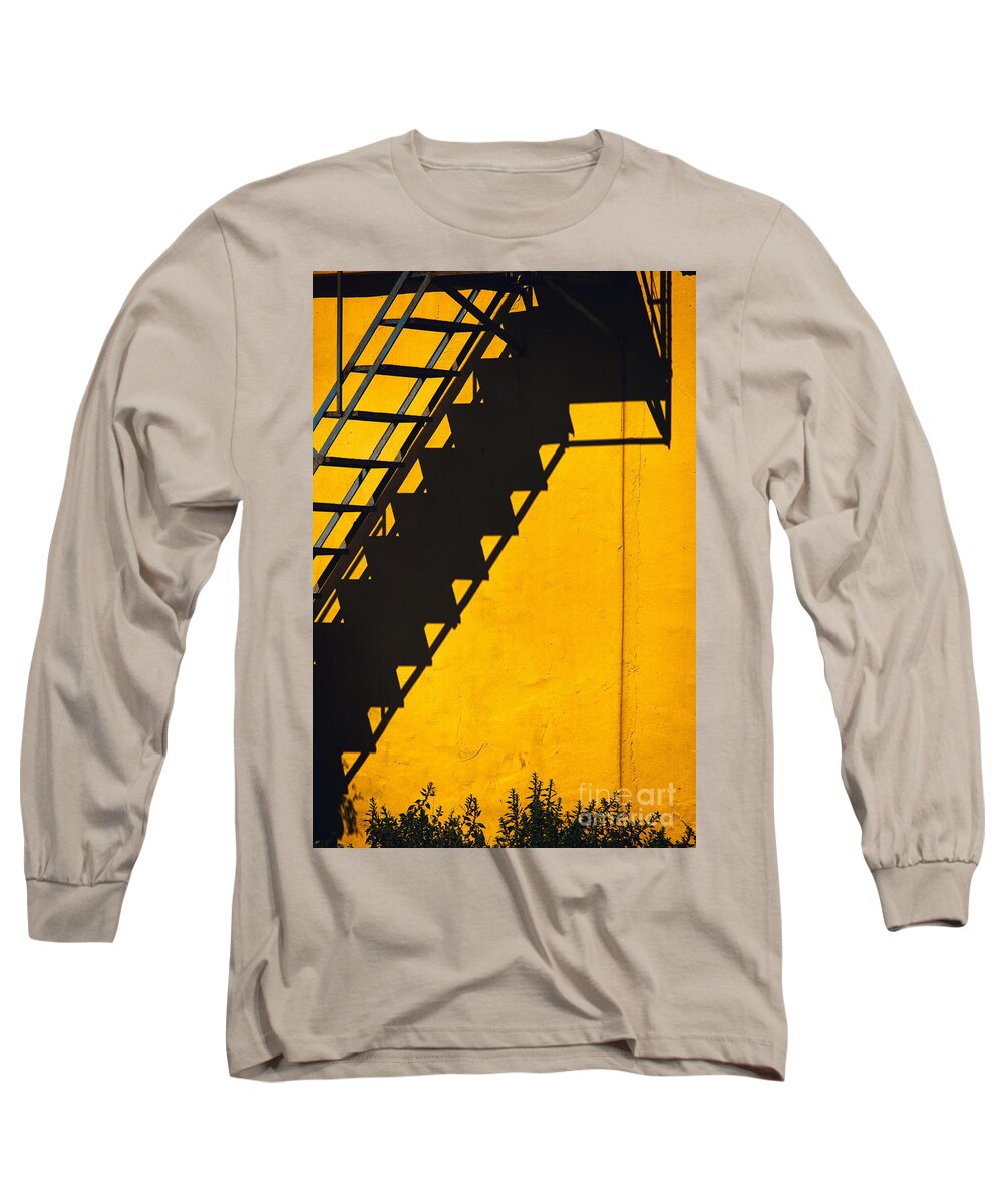 Abstract Long Sleeve T-Shirt featuring the photograph Staircase shadow by Silvia Ganora