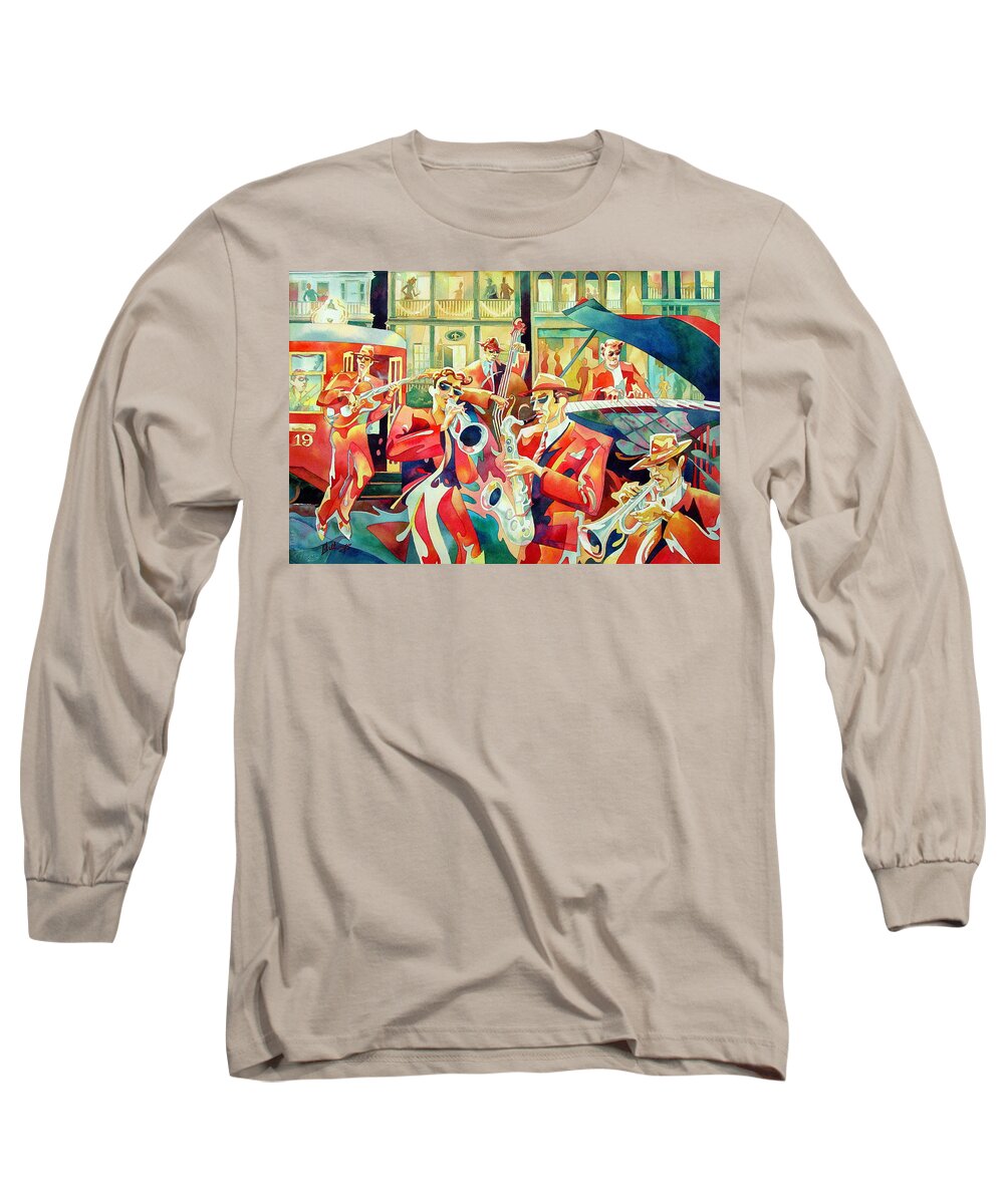 Watercolor Long Sleeve T-Shirt featuring the painting Streetcar 19 by Mick Williams