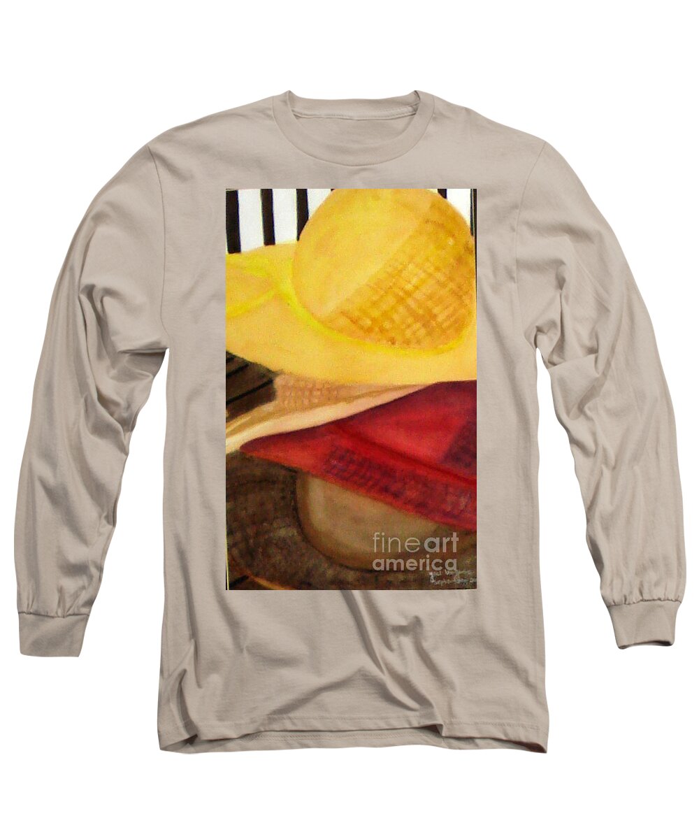 Hats Long Sleeve T-Shirt featuring the painting Stylish by Yael VanGruber