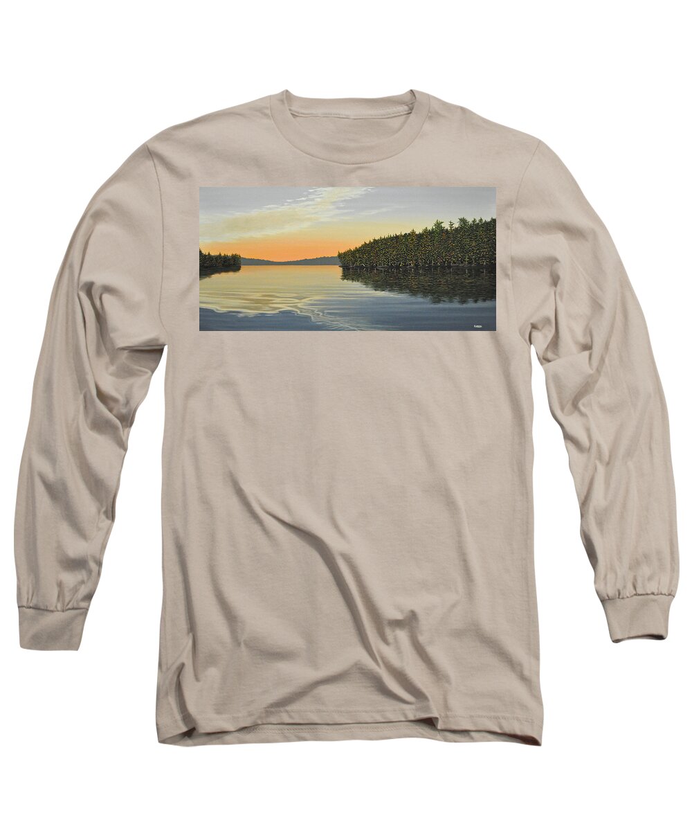 Summer Long Sleeve T-Shirt featuring the painting Summers End by Kenneth M Kirsch