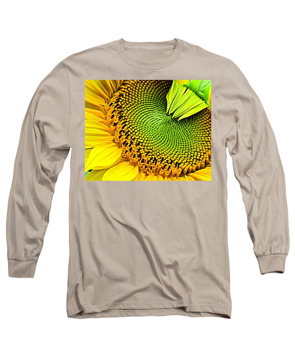 Flowers Long Sleeve T-Shirt featuring the photograph Kaleidescope Sunflower by Lori Lafargue