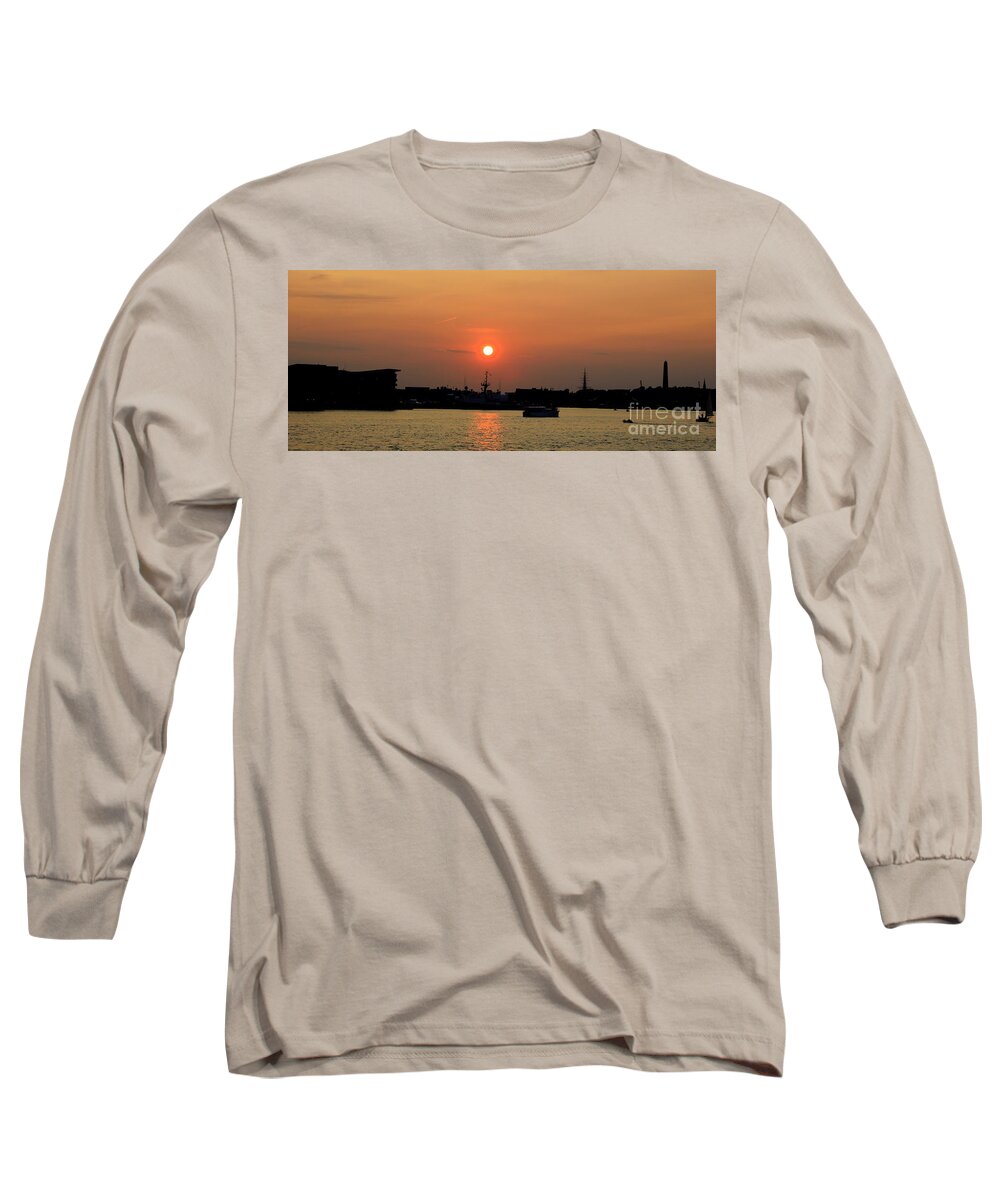 Boston Long Sleeve T-Shirt featuring the photograph Sunset Over Boston and Charlestown by Lennie Malvone