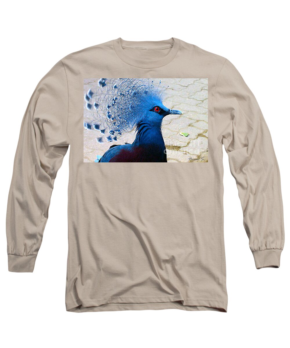 Birds Long Sleeve T-Shirt featuring the photograph The Bright Blue Bird by Nina Silver
